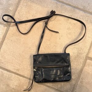 Vintage HOBO Black Leather Crossbody Bag